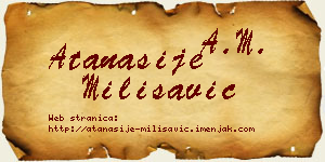 Atanasije Milisavić vizit kartica